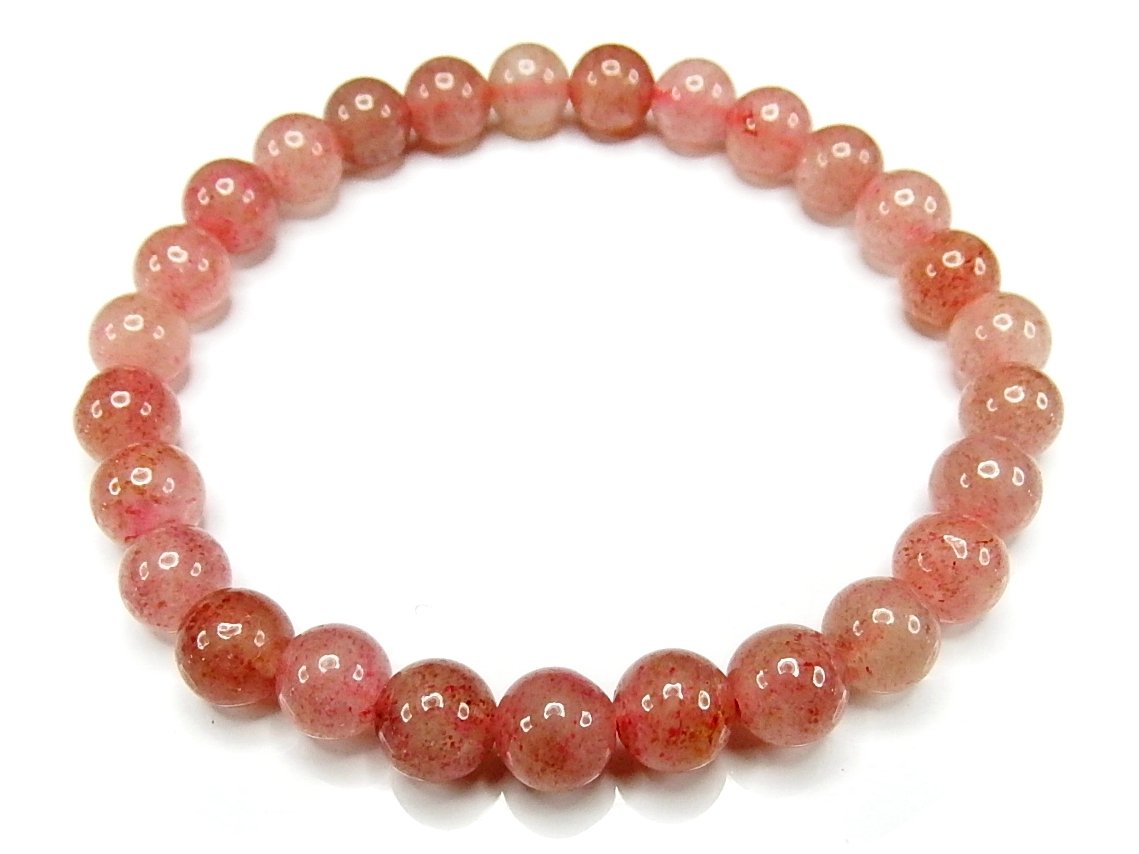 天然石★ブレスレット ストロベリークォーツ ♪ 340 天然石☆ブレスレット ストロベリークォーツ ♪ 340 天然石