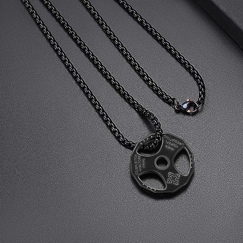 AILUOR Men Women's Dumbbell Pendant Necklace Stainless Steel Couples Barbell Pendant Fitness Gym Sports Dumbbell Weight Lifters Barbell Chain Jewelry3