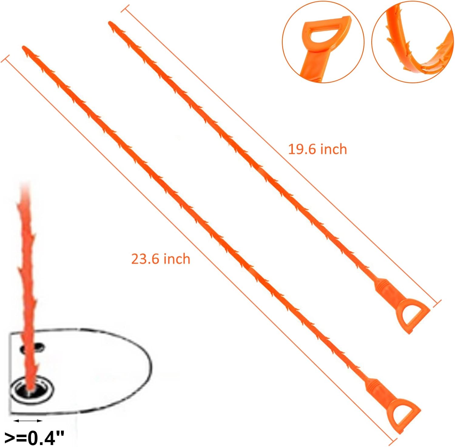 Buy Vastar 4 Pack 19.6 Inch Drain Snake Hair Drain Clog Remover