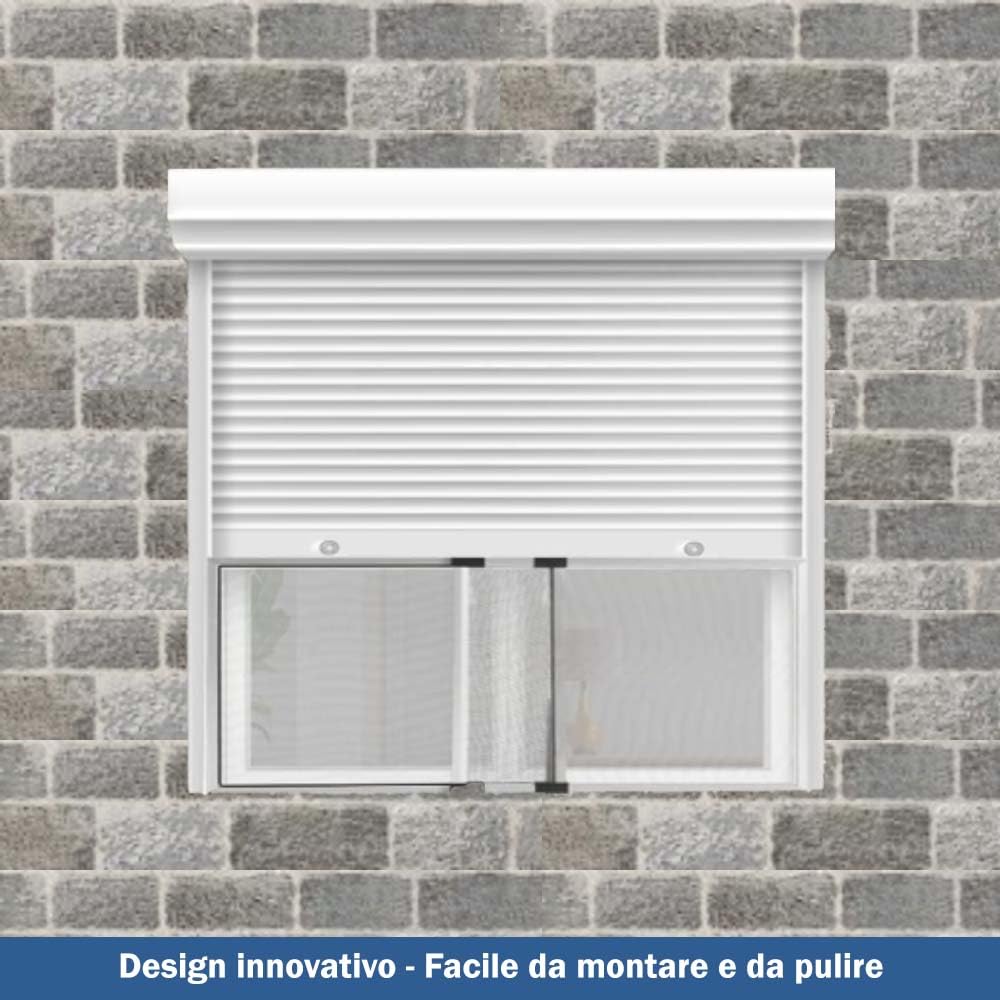 Zanzariera a Telaio Estensibile Unidirezionale - Rete in Fibra di Vetro - Telaio in Alluminio Anodizzato - Diverse Misure e Colorazioni Disponibili (Alluminio/Grigio, H75x100/192cm)