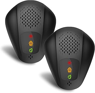Nething™ Repellente per Topi Zanzare e Scarafaggi ad Ultrasuoni Professionale 2021, Dissuasore per Topi ad ultrasuoni, Repellente ultrasuoni per Topi e Insetti da Interno ed Esterno (2X Nero)