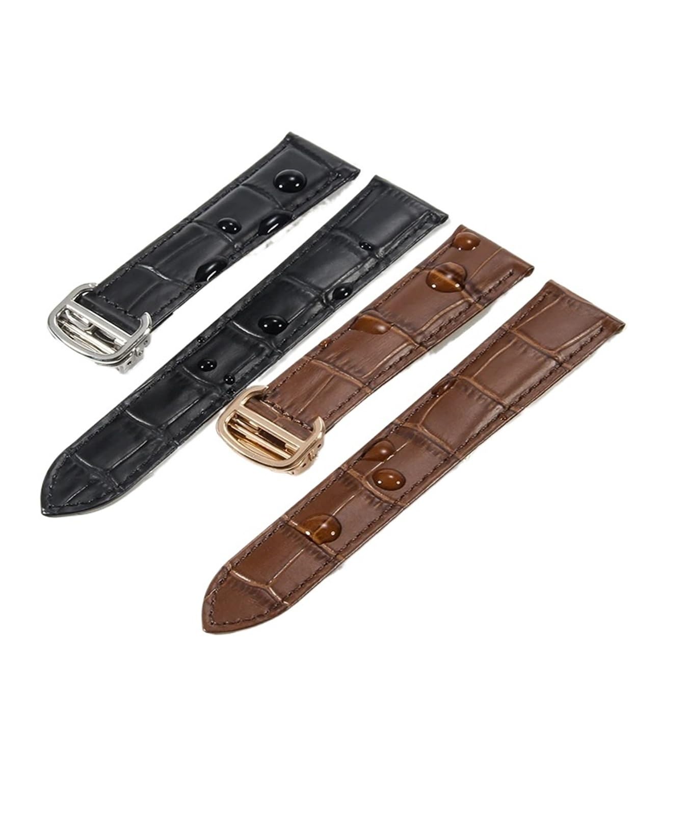 Générique NASUNJIA Bracelet de montre en cuir véritable, étanche et confortable, compatible avec Tank, 18, 20, 22, 23, 25 mm, en cuir de vache, à une seule extrémité