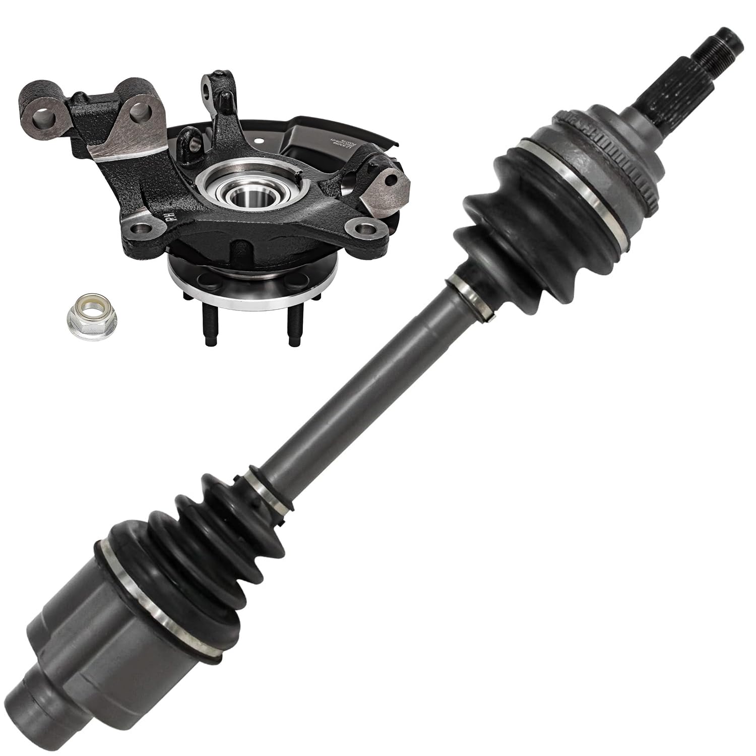 Detroit Axle - AWD Front Right Steering Knuckle Kit for 2011-2013 Ford Edge