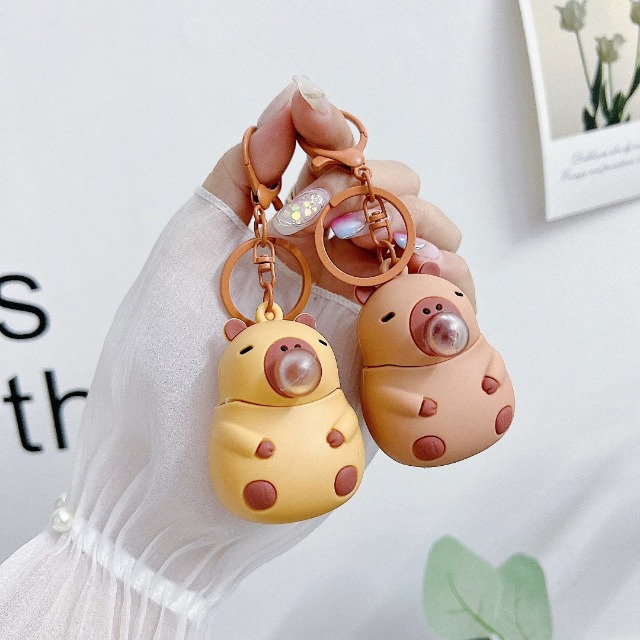 HAZMA Capybara Geldbeutel Für Kinder - Portemonnaie Mit 6 Schlüsselanhängern