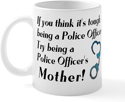 CafePress Tough Police Mom - Taza de café de cerámica de 11 oz (11.0 fl oz)