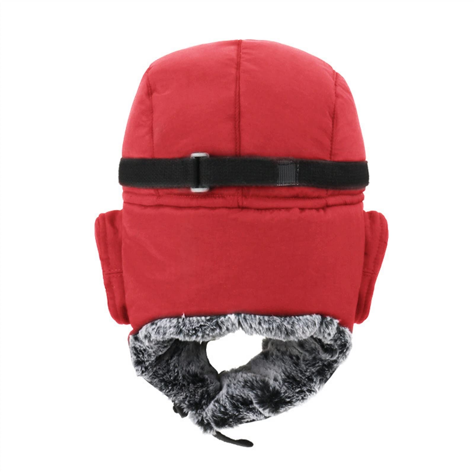 FENOKD Winter Men Trend Hat Womens Plush Thickening Warm Ear Protection Outdoor Work Hiking Riding Cold Ski Fitting Hat (Red One Size)?Red-One Size