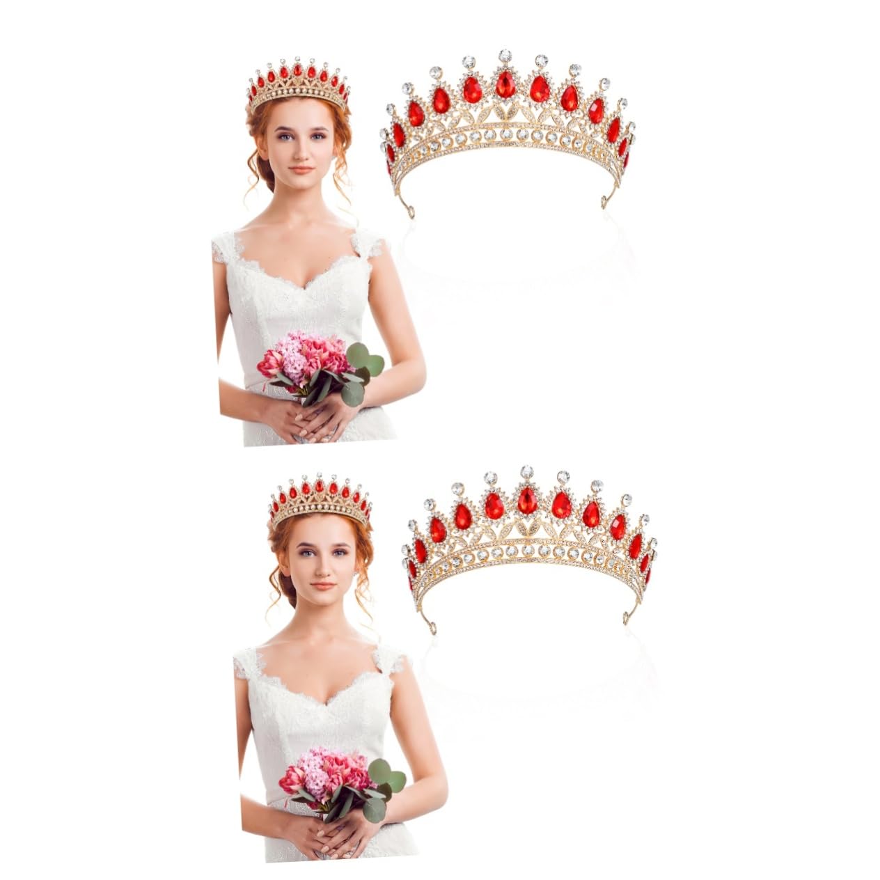 Healeved 2piezas De Raso Diamantes De Imitación Para Bodas y Fiestas Diadema Elegante Diseño De Para Novias y Niñas Accesorio De Joyería Para Celebraciones Especiales