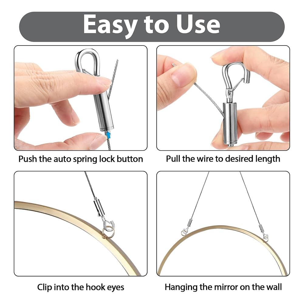 Kit da 100 pezzi per appendere quadri, ganci ad anello a D con viti, accessori per montaggio a parete resistenti per cornici