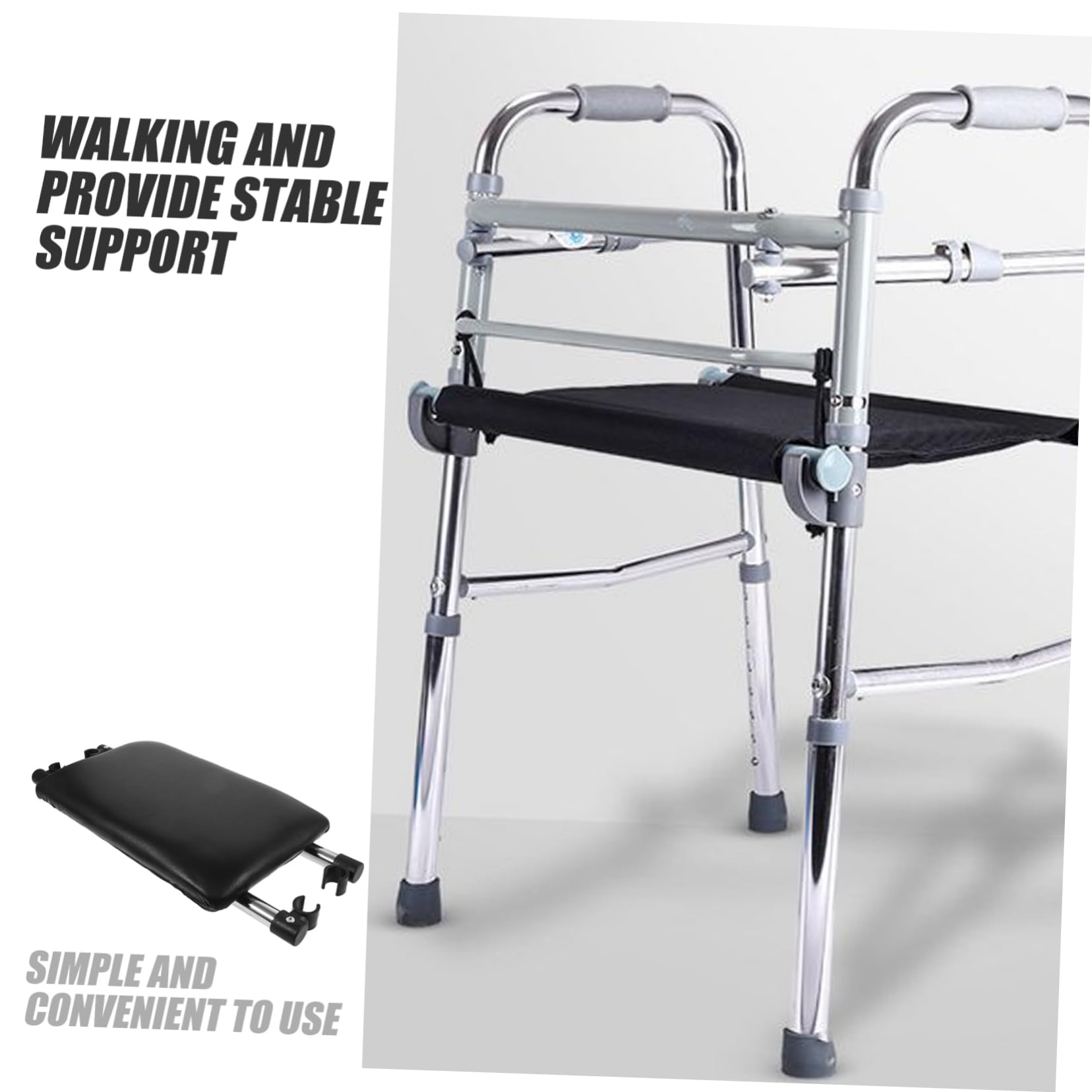 Sedile Cuscino in Pu e Schiuma di Ricambio per Deambulatore in Lega di Alluminio Piattaforma Sicura e Leggera per Sedile Doccia Walker