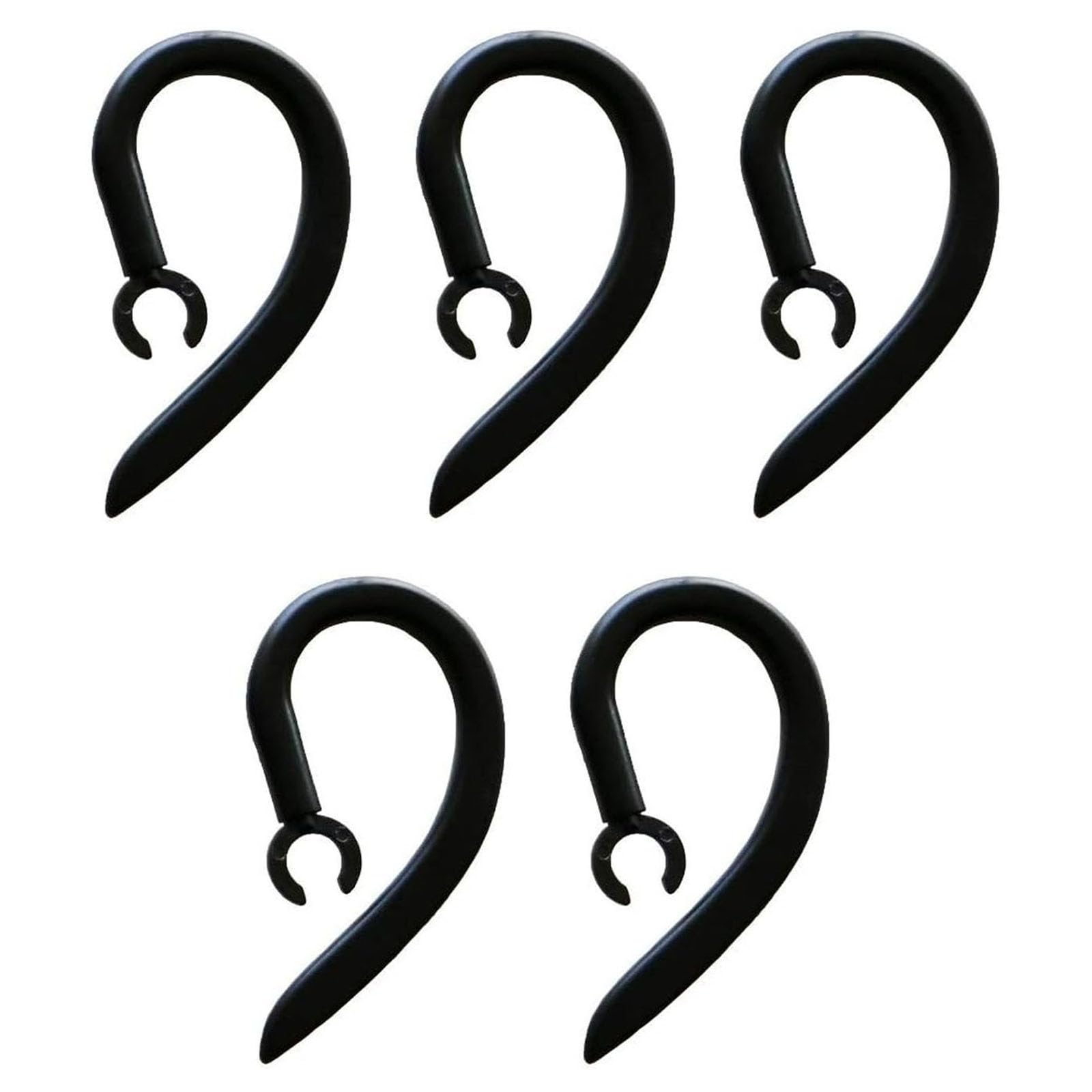 Ear Hooks 360° Rotatable Multi-Dimensional Adjustable Soft Silicone Universal Headset Clips Anti-Slip Sports Clamp Loop Replacement Comfortable 5Pcs 6mm (Black)-image-5