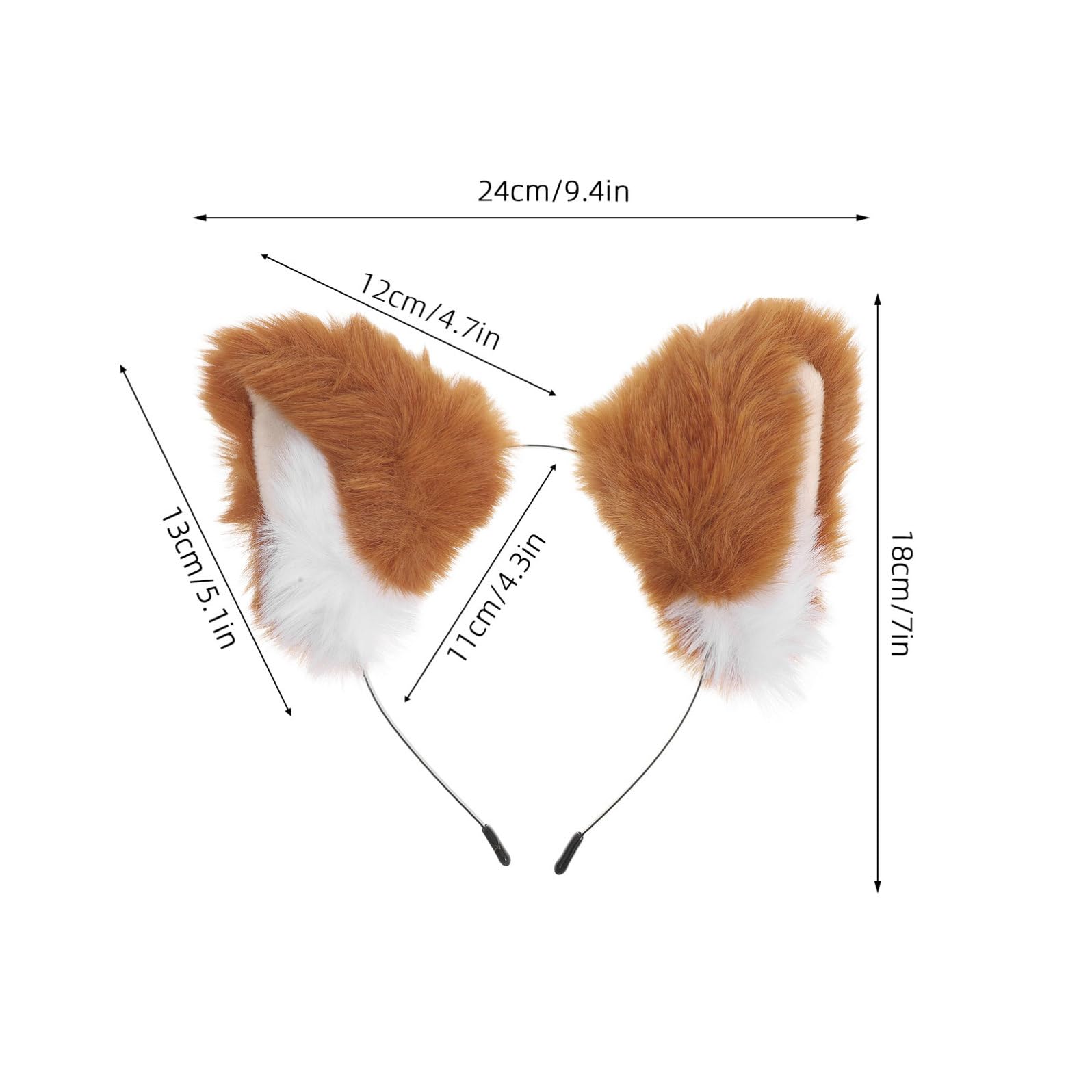Serrage Tête Oreilles de Renard en Peluche, Bandeau Cosplay Féminin Orange