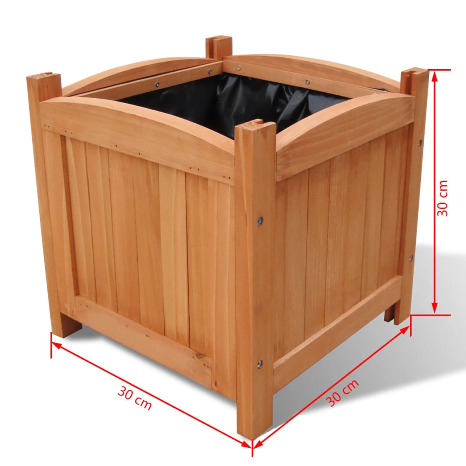 Gecheer 2 Unidades Arriate Exterior Jardinera Maceta Arriate Macetero Huerto Urbano Exterior 30x30x30 cm,Marco para Huerto,Verduras Frutas Flores Maceta Juego de arriates de Madera Marrón