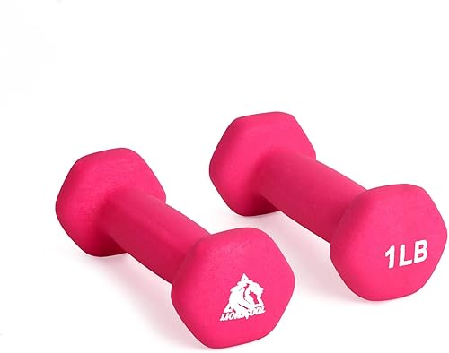LIONSCOOL Juego de 2 mancuernas con revestimiento de neopreno, mancuernas hexagonales antideslizantes y antienrollables en par para entrenamiento de