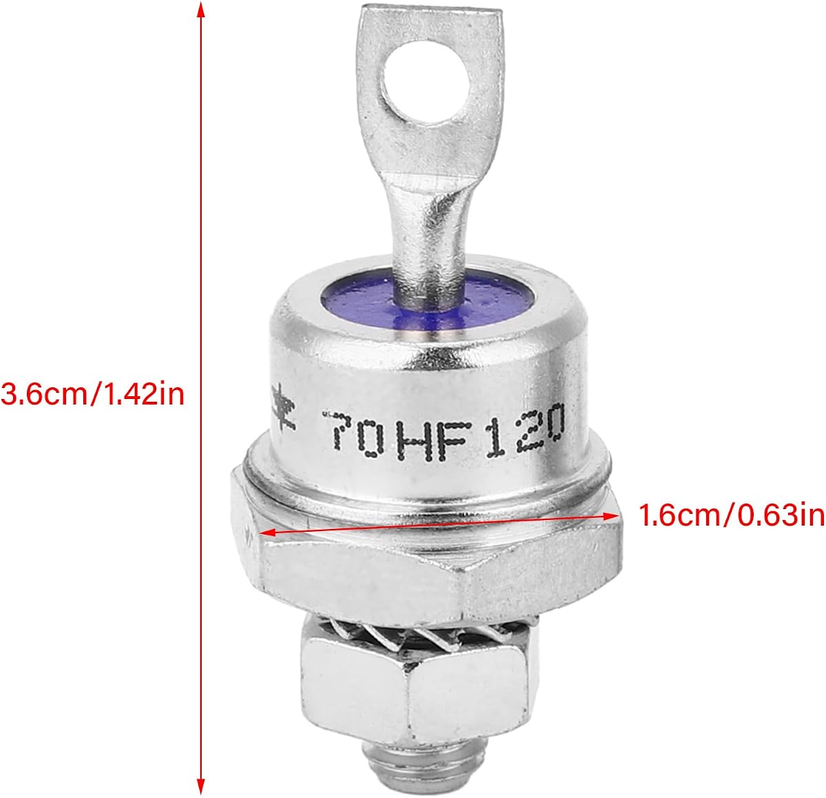 Diodo de 50 amperios, 5 pares Espiral de diodo rectificador para carga de batería 70HFR120/70HF120 Diodo unidireccional alto t 70Hfr120 Automotriz 5 amperios Carga de batería 70Hf120 Rectificador