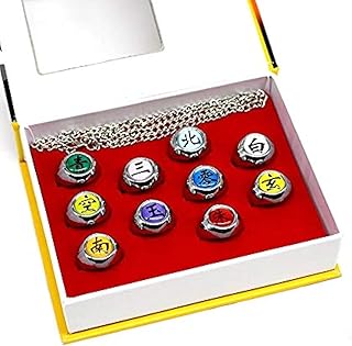 10 Pcs Naruto Rings NARUTO Akatsuki Cosplay Member's Ring Set New In Box