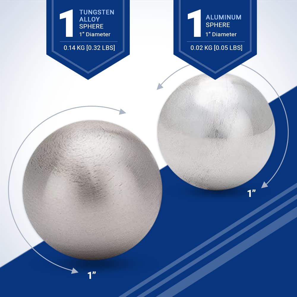 Wolfram- und Aluminiumkugel-Set – 2,5 cm Durchmesser.