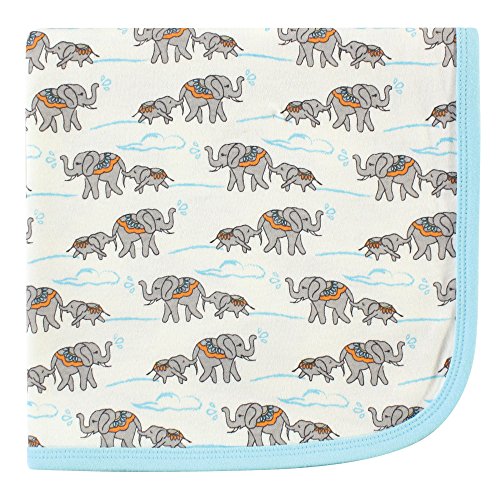 Image of Touched by Nature Unisex Baby Organic Cotton Swaddle, Receiving and Multi-purpose Blanket, Elephant, One Size