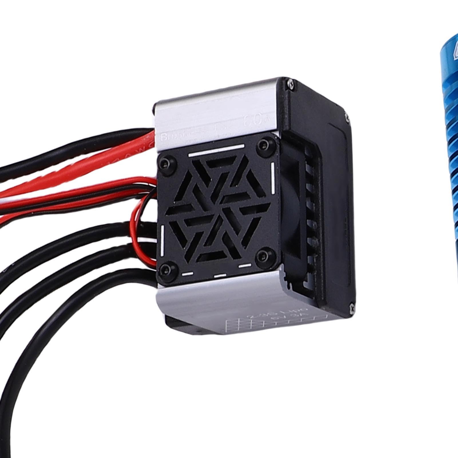 Zestaw Bezszczotkowego Silnika ESC w Kolorze Ti 60A do Samochodu RC w Skali 1/10, Uzwojenie Miedziane o Wysokiej Czystości dla Lepszej Wydajności, Dokładnie Wyważony Wirnik