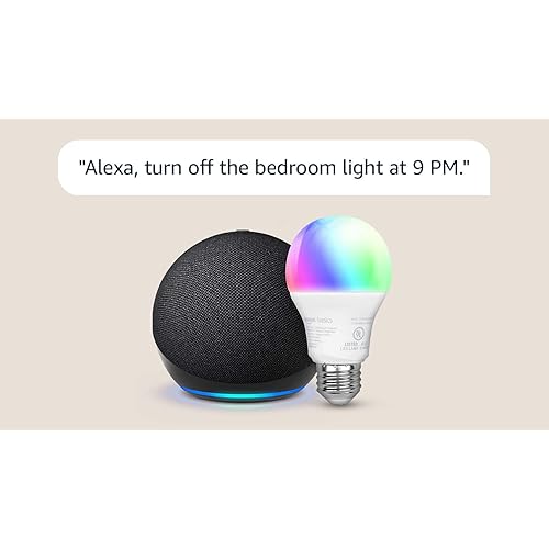 Echo Dot with Amazon Basics Smart Color Bulb