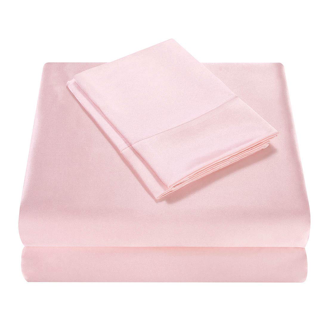 Lenzuolo Piano In Raso Rosa Cipria 205x243 Cm - Morbido Come La Seta, 100% Poliestere - Foto 5