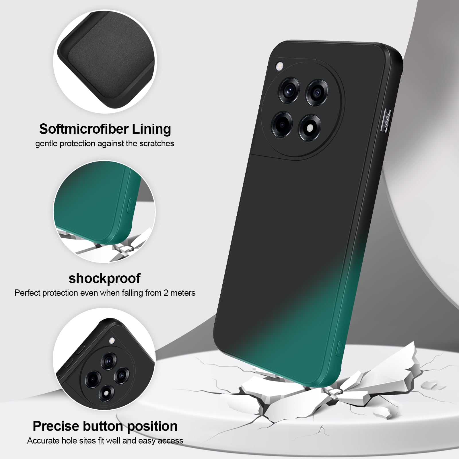 GiiYoon Case Compatible with Oneplus 12R, Silky-Soft Touch Full-Body Protective Phone Silicone Case - Image 2