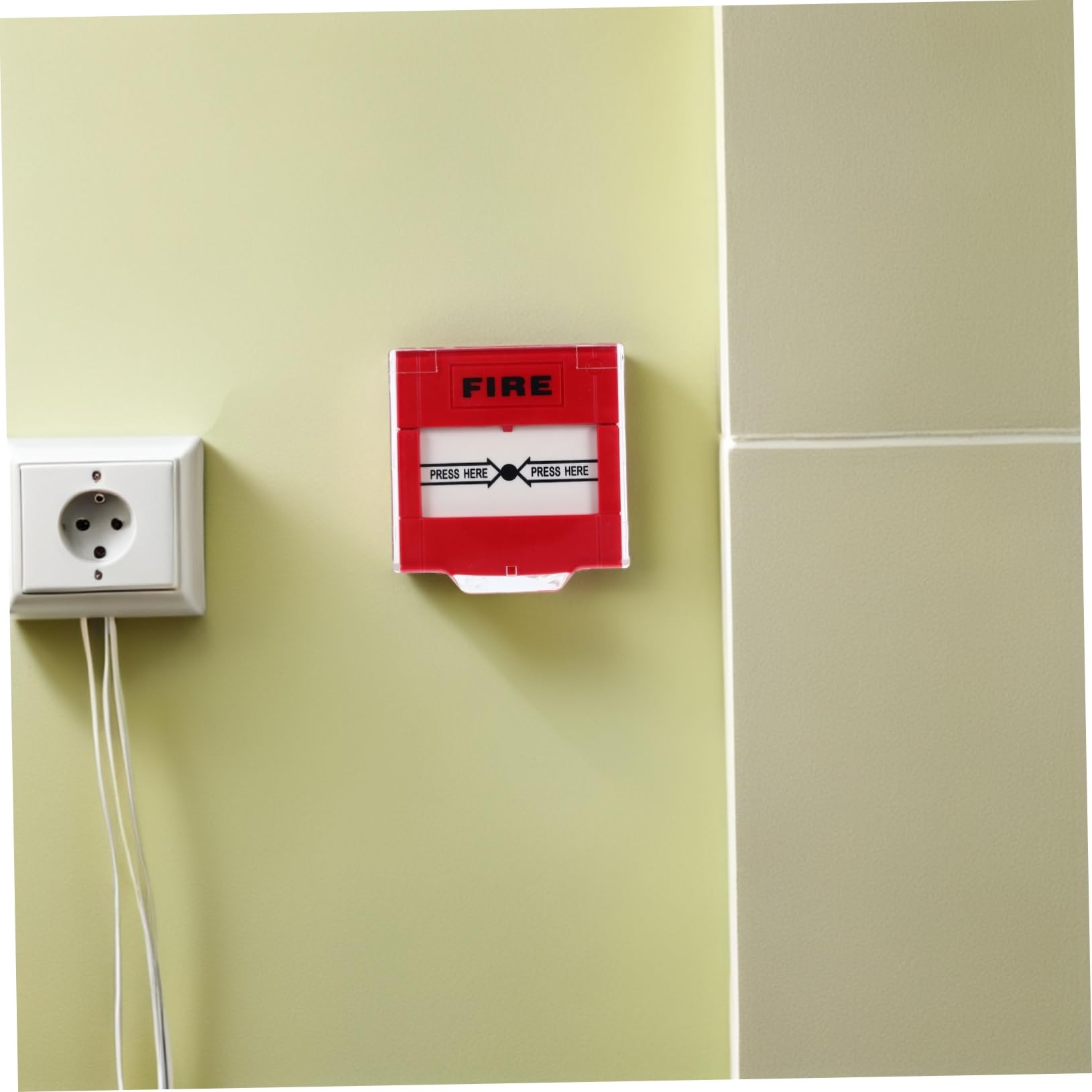 Botón de Alarma contra Incendios Manual, 2 Piezas, Rojo | Plástico, Compatible Sirena o Panel de Aviso, para Espacios Públicos y Oficina