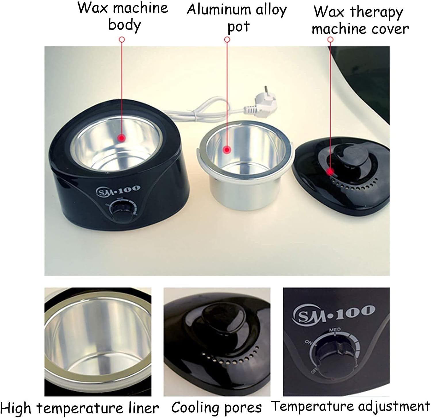 Wax Warmer Waxing Kits,Hot Wax Warmer Hair Removal Kit,Facial and Full Body Waxing Kit for Women,Waxing Pot Heating Fast