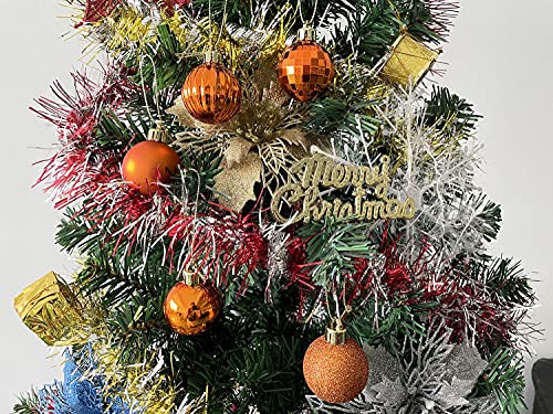 Christmas Ball Ornaments, 25 Pcs Christmas Tree Decoration Hanging Balls, Christmas Wedding Party Decorations 5 Finishes 1.57 Inch Balls (40Mm Christmas Ornaments) Orange Christmas Balls #TOP3