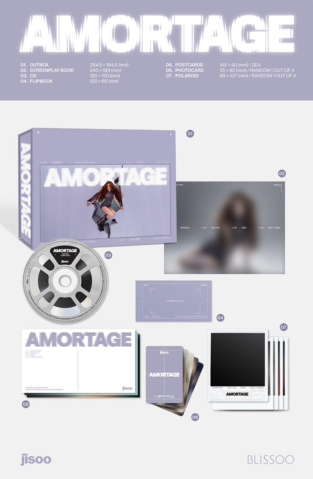 BLACKPINK JISOO - 1ST MINI ALBUM AMORTAGE, [PURPLE VERSION