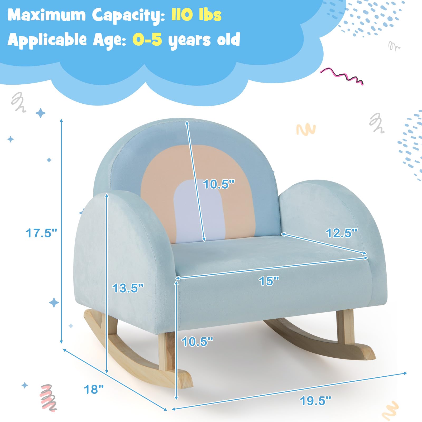 Child Rocking Chair Costzon Kids Rocking Chair Sofa - Solid Wood ...