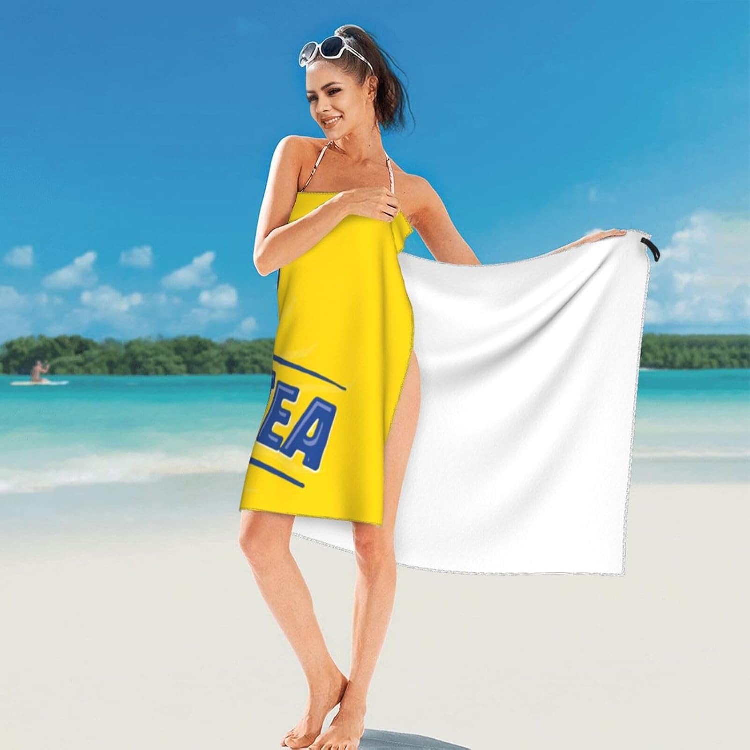 VITACEUTICS Beach Towel, Funny Graphic Towels, Lightweight Quick Drying Wrap Bath Towels Soft Pool Towel for Men Women 31.5"X63"
