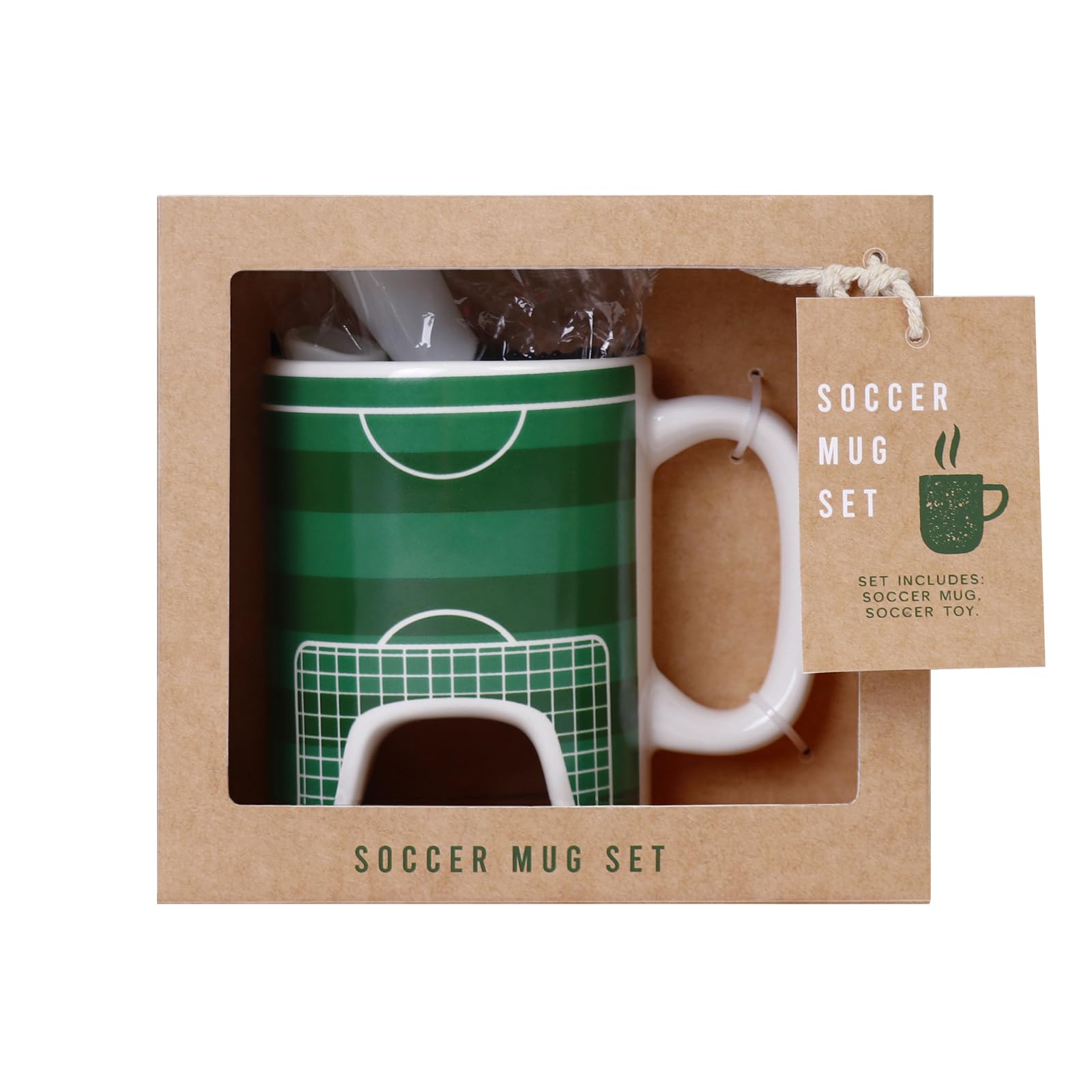 Soccer Mug Set Novelty Coffee Mug Gift for Man Include Finger Boot, Mini Ball,Funny Coffee Mug Soccer Mug Set for Corporate Gifts