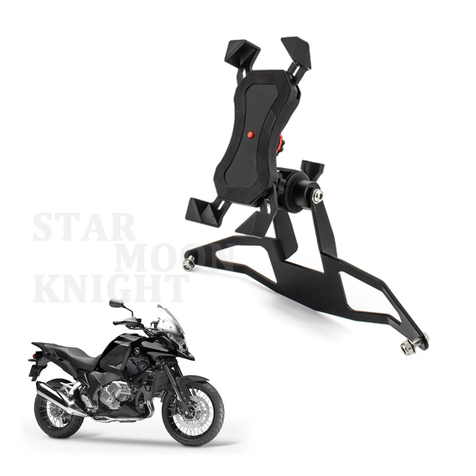 EMENAR GPS Navigation Mount Support Navigation pour Pare-Brise Moto Support Smartphone GPS pour VFR1200X pour Crosstourer 2012-2015 Support Téléphone (Couleur : Silver Combination A)