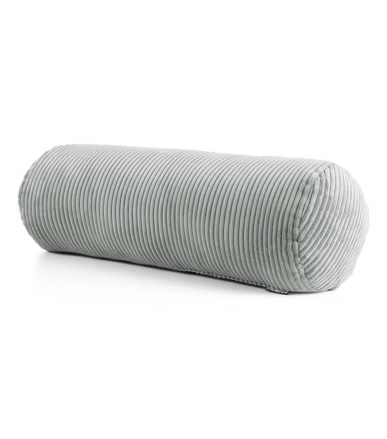 mokebo XXL Nackenrolle mit Cordbezug 'Der Powernap', gemütliche Kissenrolle, Zierkissen oder Dekokissen, auch als Stillkissen, Seitenschläferkissen oder Knierolle in Grau, 25x25x70 (B/H/T in cm)
