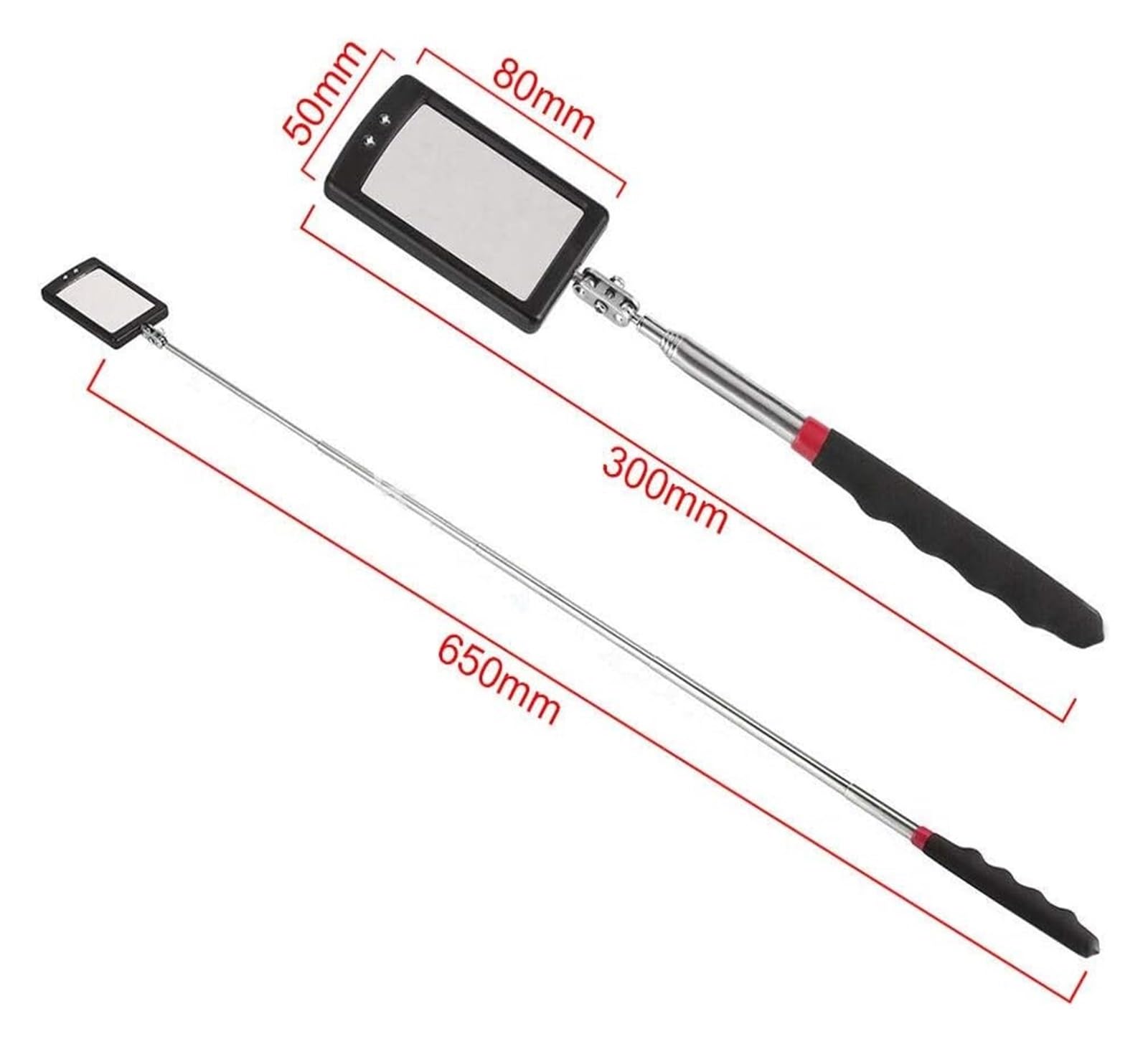 Espejo de Inspección Debajo del Vehículo, Espejo de inspección telescópico de pared con luz LED for parte inferior de vehículo, herramienta de detección giratoria for coche, espejo de inspección