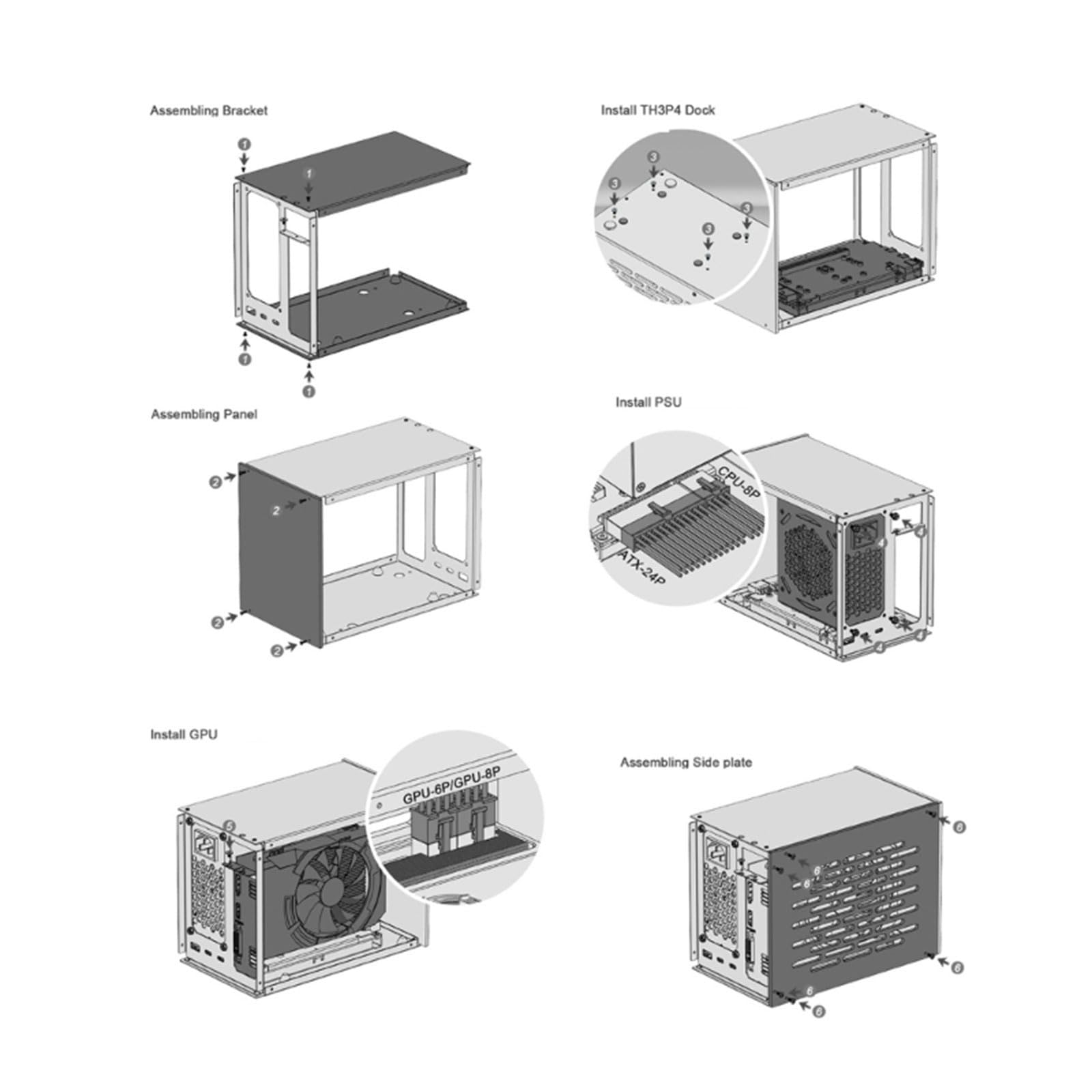 Metall GPU Dock Gehäuse für GPU Dock TH3P4G3 für Grafikkarten Nutzung, Acryl Seitengehäuse, genießen Sie reibungsloses Gaming, Zubehör für die Installation