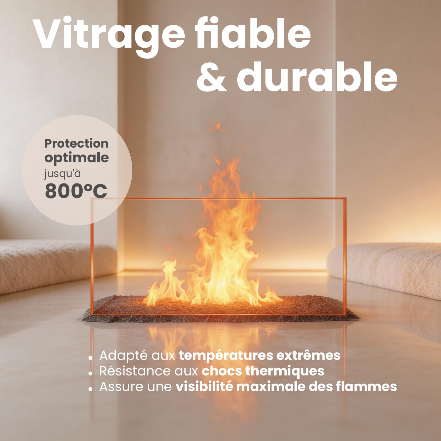 325 x 385 x 4 mm - Vitre d’Insert pour cheminée et poêle à Bois - Verre de Rechange Haute température France Vitre - jusqu'à 800°C - 385x325 mm