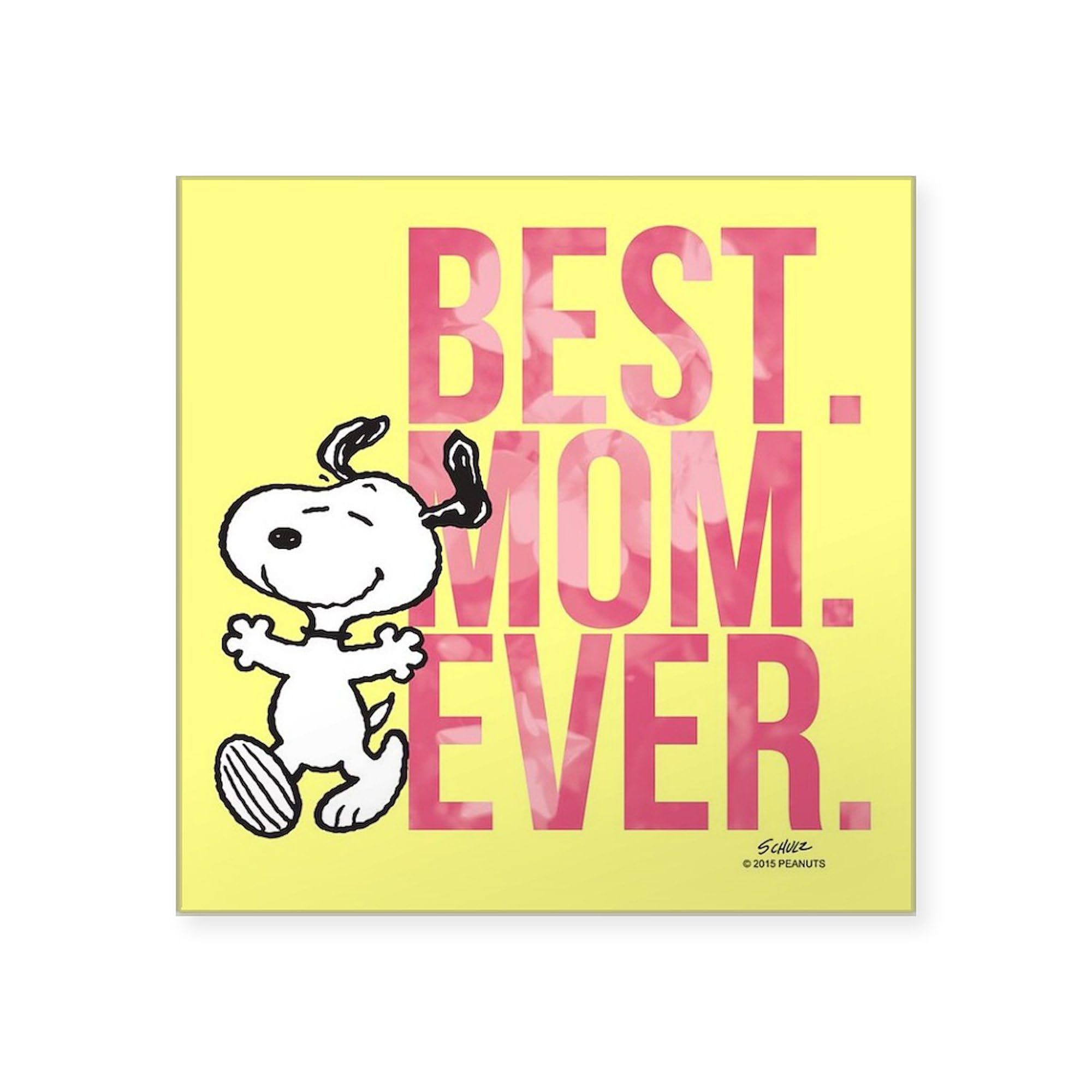 Amazon.com: CafePress Snoopy Best Mom Ever Full Bleed Sticker