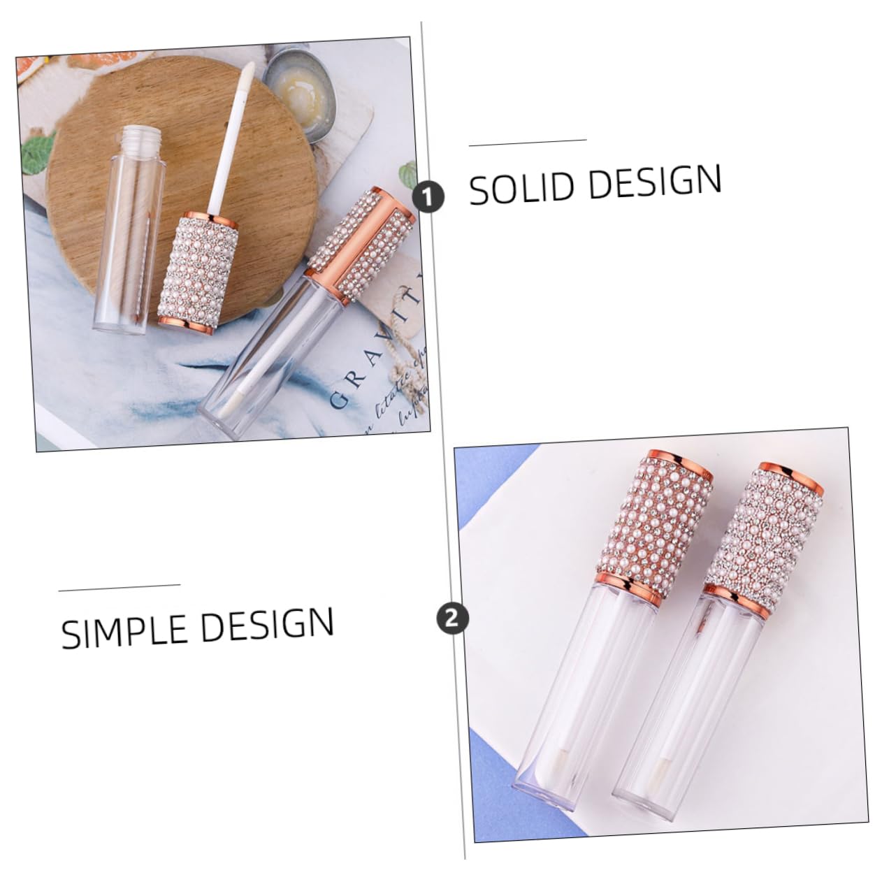 Tubo Lucidalabbra Ricaricabile 5ml in Vetro, Set 10 Pezzi | Lip Gloss Labbra, Formato Mini da Portare Sé, Adatto a Uso Fai-da-te e Professionale