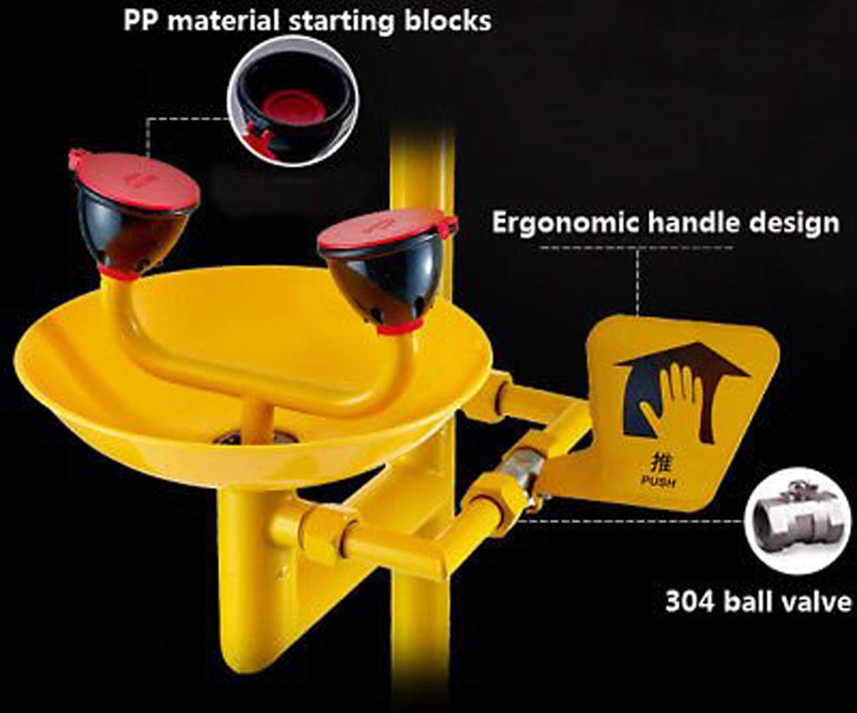 Emergency Eyewash Station Combination Eye Washer Shower Station Carbon Steel Anti-Corrosion ABS Coating Emergency Safety Station