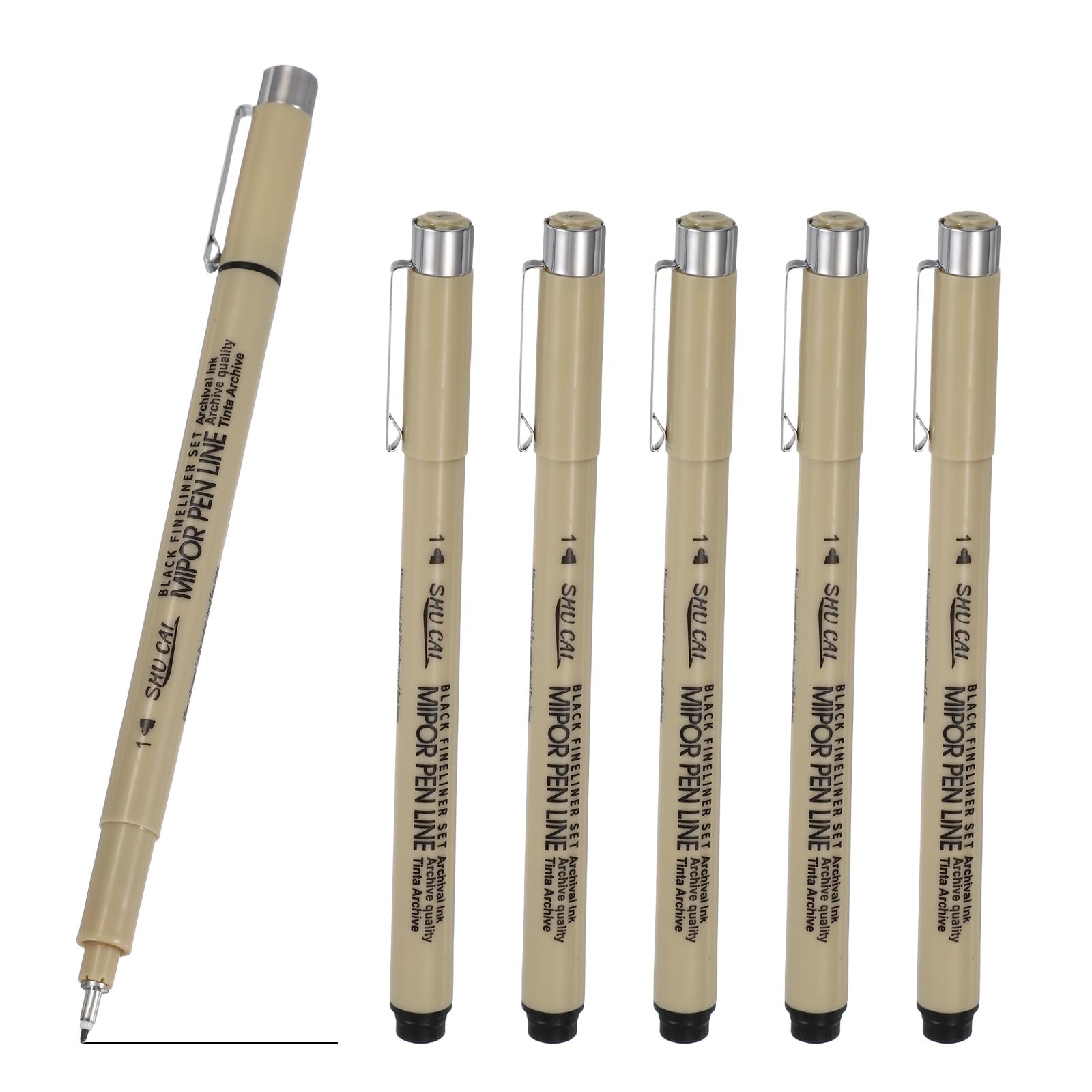 PATIKIL Fineliner Pens, 6 Pcs 1 1mm Fineliner Marker Black Waterproof Ink Archival Drawing Pens Art Supplies Set for Sketching Journaling Scrapbooking Artist Illustration