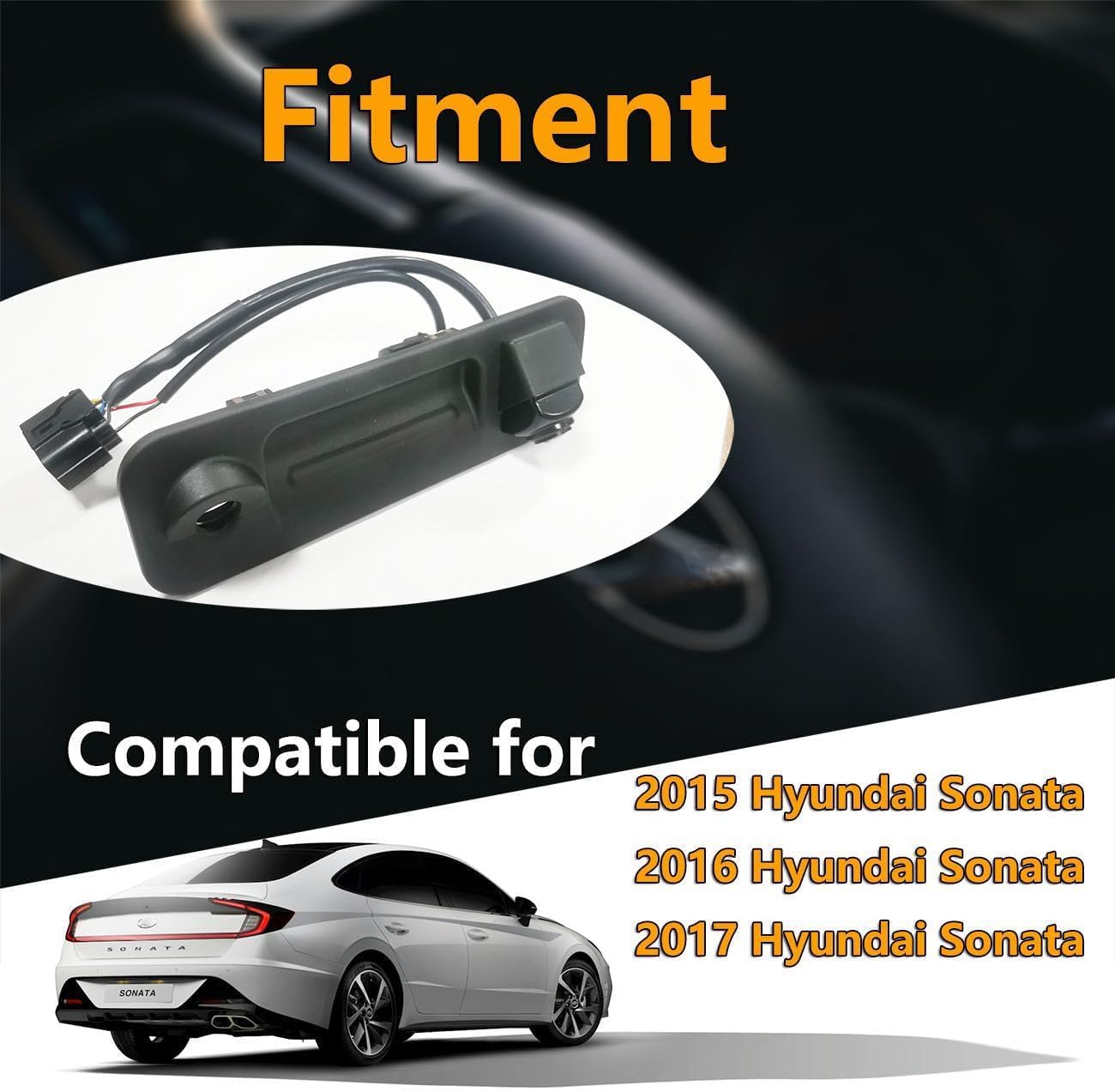 Cheriezing Backup Camera Compatible with Select Hyundai Models Sonata 2015 2016 2017 Rear View Parking Camera Replace# 95760-E6201, 95760-C2101
