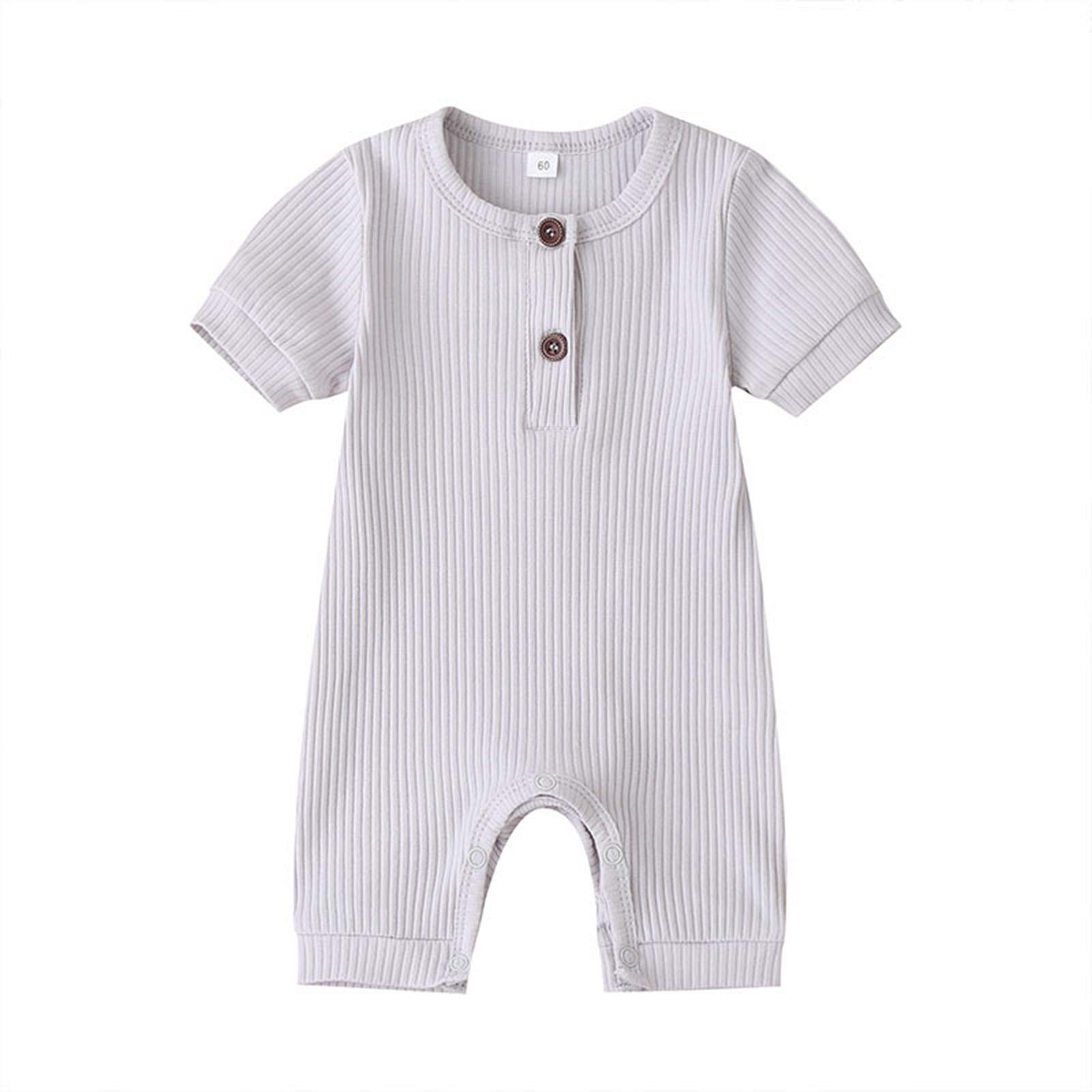 amropi Bébé Filles Lot de 3 Grenouillères Coton Barboteuse Manches Courtes Bodys Combinaison pour 0-18 Mois