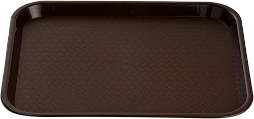 Miniatura 9 de RW Base - Bandeja de comida rápida de 14 x 18 pulgadas, 1 bandeja resistente para cafetería, ligera, antideslizante, bandeja de plástico marrón,