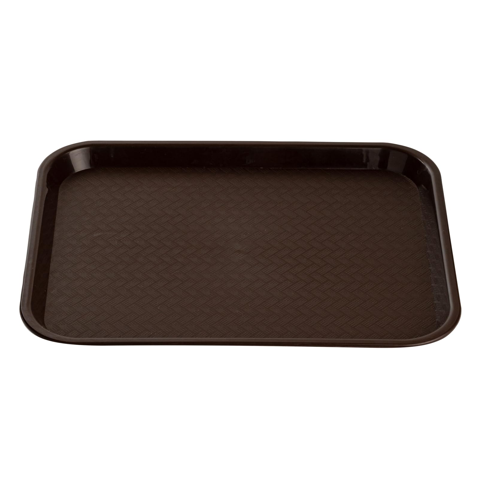 RW Base Bandejas de Comida rápida de 10 x 14 Pulgadas, 10 bandejas Resistentes para Almuerzo de cafetería, Ligeras, Antideslizantes, bandejas de plástico marrón, Esquinas Redondeadas, para