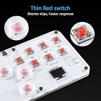 Leverless For Hitbox Style Controller with Rim Design, Hot Swappable Joystick, All Button Fightstick for PC For PS4 Switch, Customisable Fighting Pad for Battle