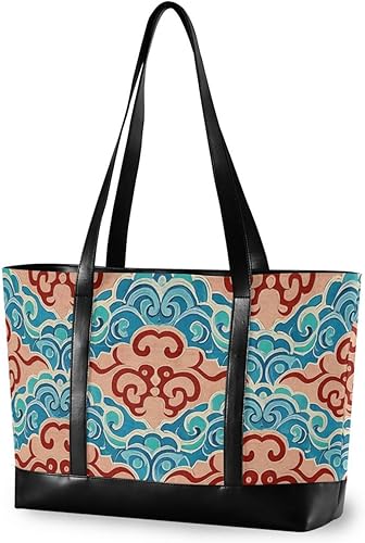 Miniatura 1 de Chinese Culture Cloud Pattern Vintage modern laptop bag for women 14 with zipper briefcase for school with bolso para laptop mujer