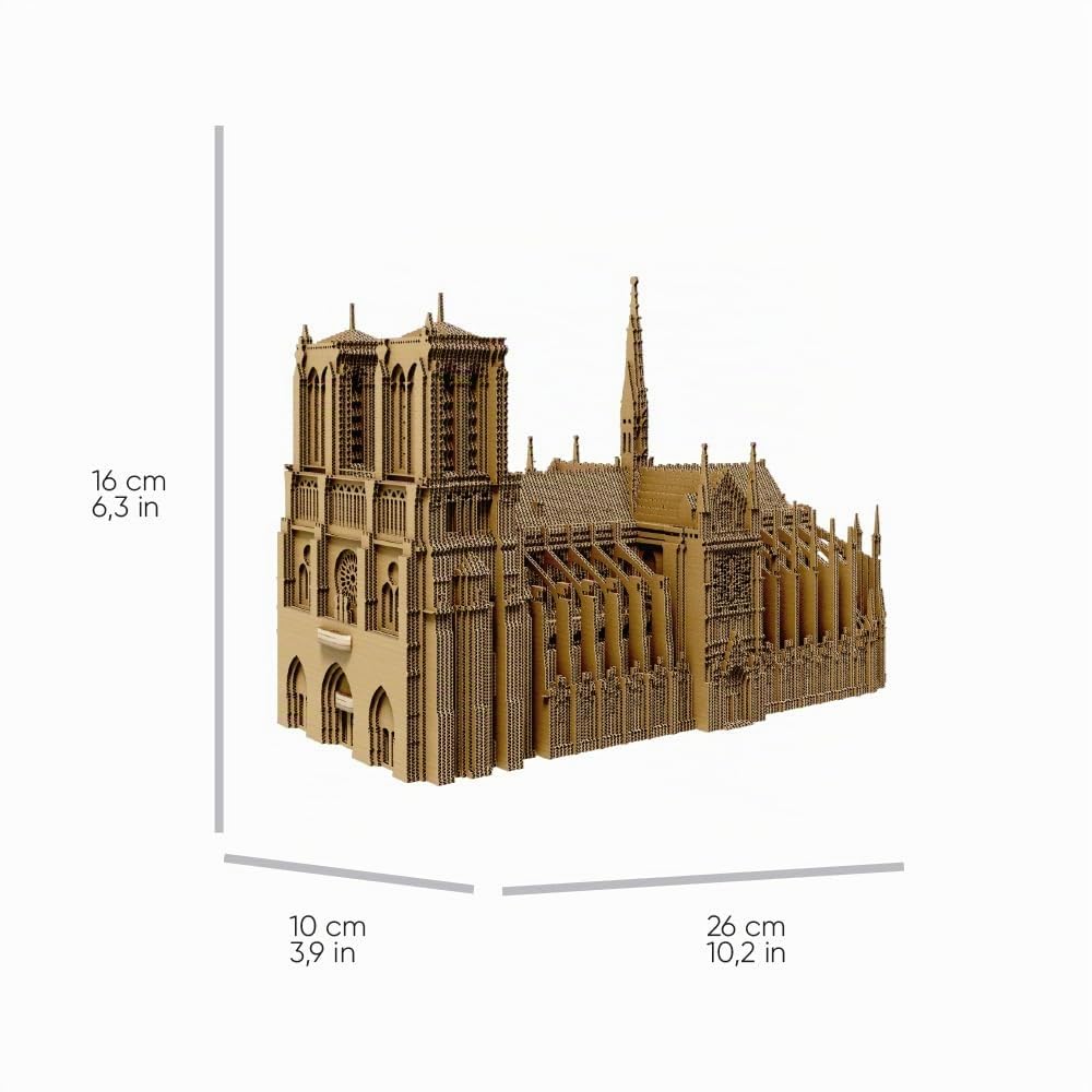 Notre-Dame de Paris Puzzle 3D en Carton – Maquette à Monter | 165 Pièces, 26 × 16 × 10 cm – Kit Sculpture DIY à Peindre, Matériaux Recyclés, Ados & Adultes, Idée Cadeau Déco