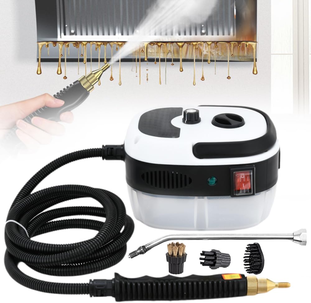 2500W Handheld High-Temperature Pressurized Steam Cleaner, 2026 New 6 Adjustable Levels - Portable Multi-Surface Steam Cleaning Machine for Kitchen, Bathroom, Furniture, Car, Windows (White)