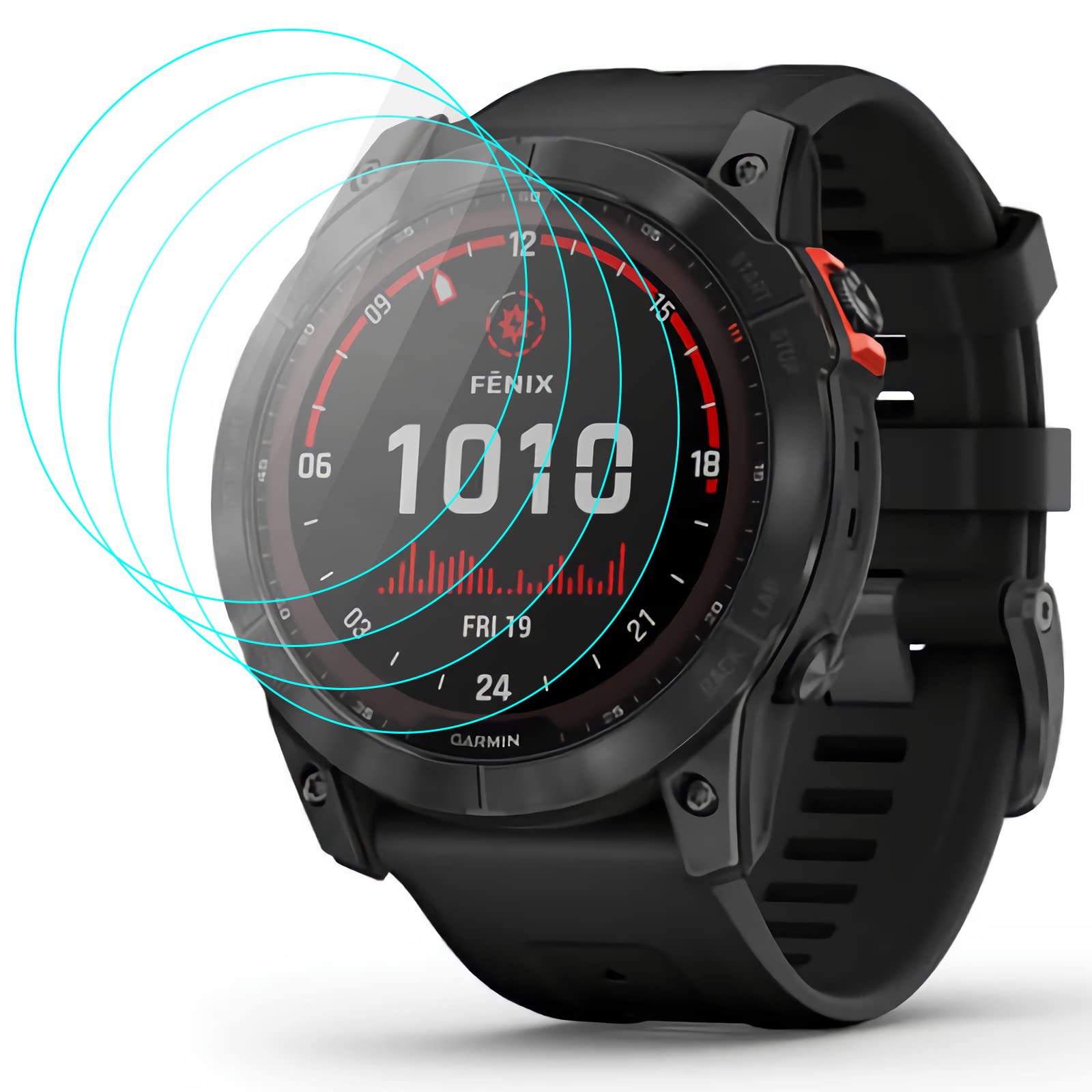 CAVN [4 Pack Screen Protector Compatible with Garmin Fenix 7X, 9H Tempered Glass Protective Film for Fenix 7X Solar 51mm Anti-Scratch Waterproof Bubble Free